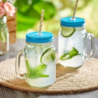 Glass Beverage Jars with Lids